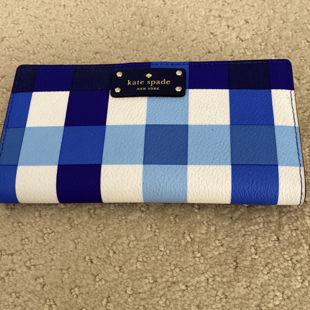 Kate Spade wallet.  Blue check plaid